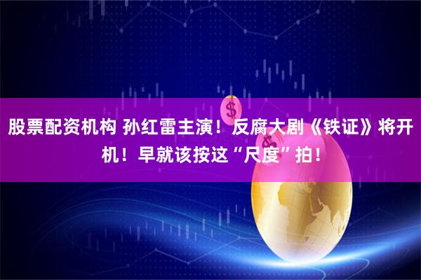 股票配资机构 孙红雷主演！反腐大剧《铁证》将开机！早就该按这“尺度”拍！